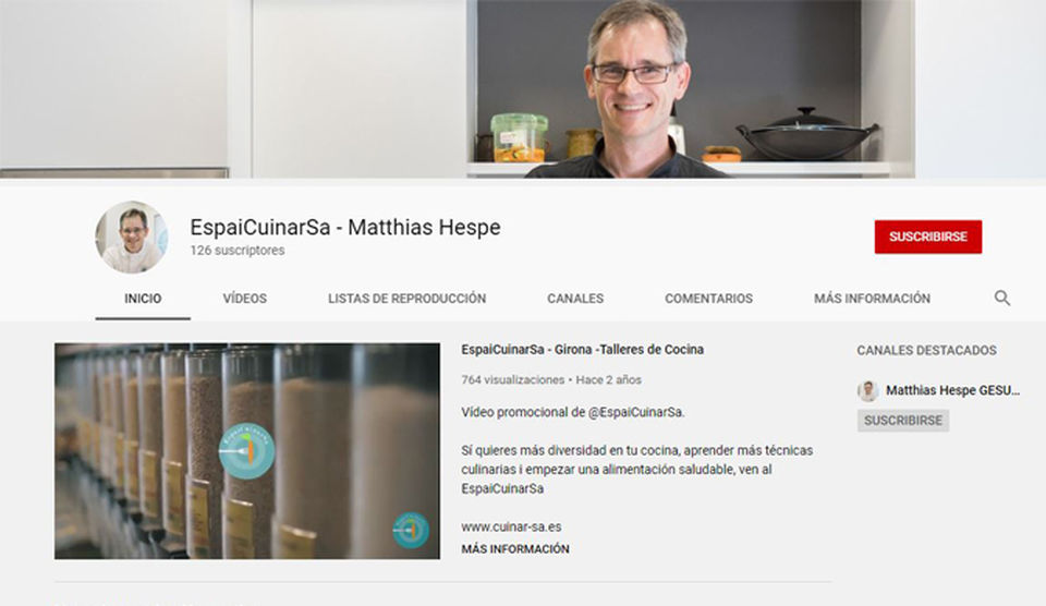 EspaiCuinarSa - Matthias Hespe con recetas en YouTube